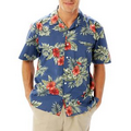 Unisex Printed Poplin Camp Shirt w/ Floral Print
